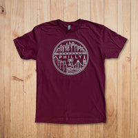 Philly Circle Short Sleeve Tee (Maroon)