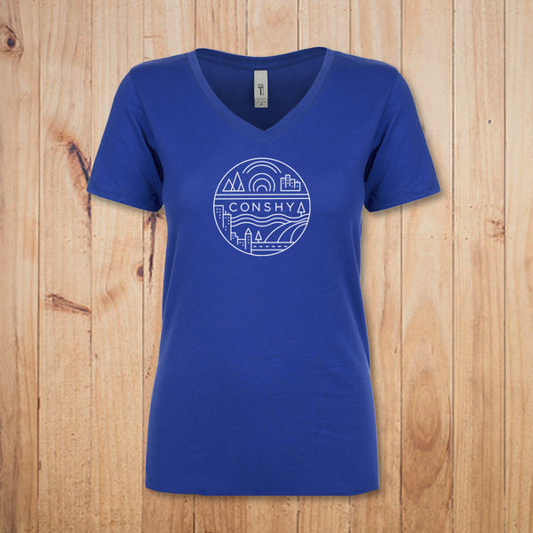 Conshy Circle Womens V-neck (Royal)